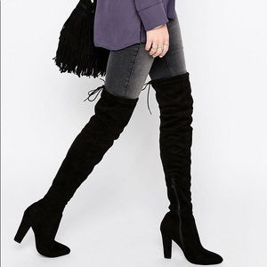Public Desire Olivia thigh high faux suede boots